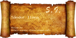 Sándor Ilona névjegykártya